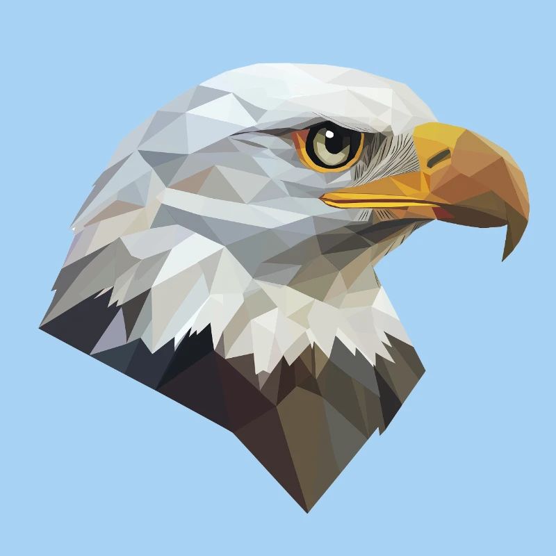 Conception de logo Eagle Head Low Poly Art