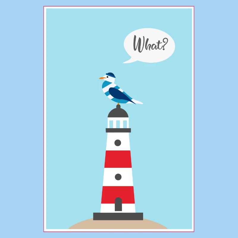 Leuchtturm - Möwe - Comic - Geschenk