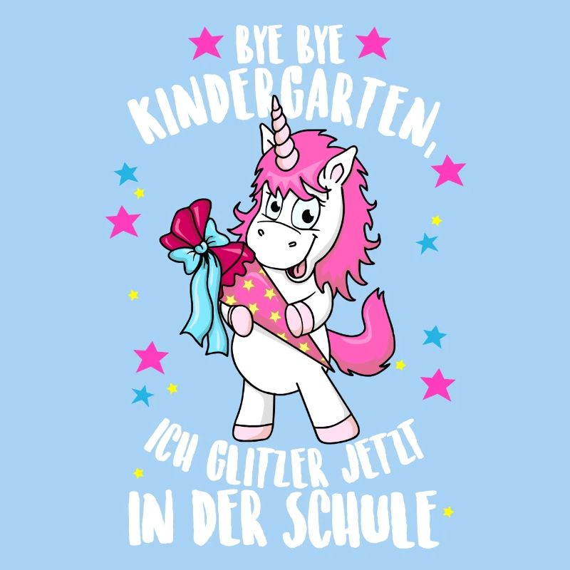 Tschüss Kindergarten Einhorn Einschulung
