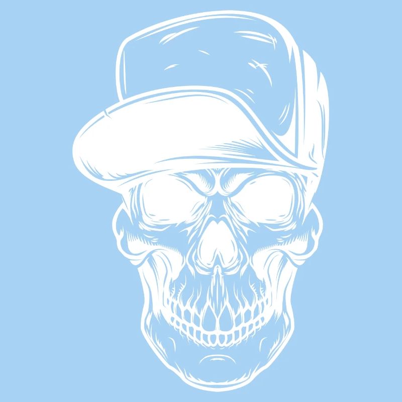 Crâne graffiti avec casquette de baseball