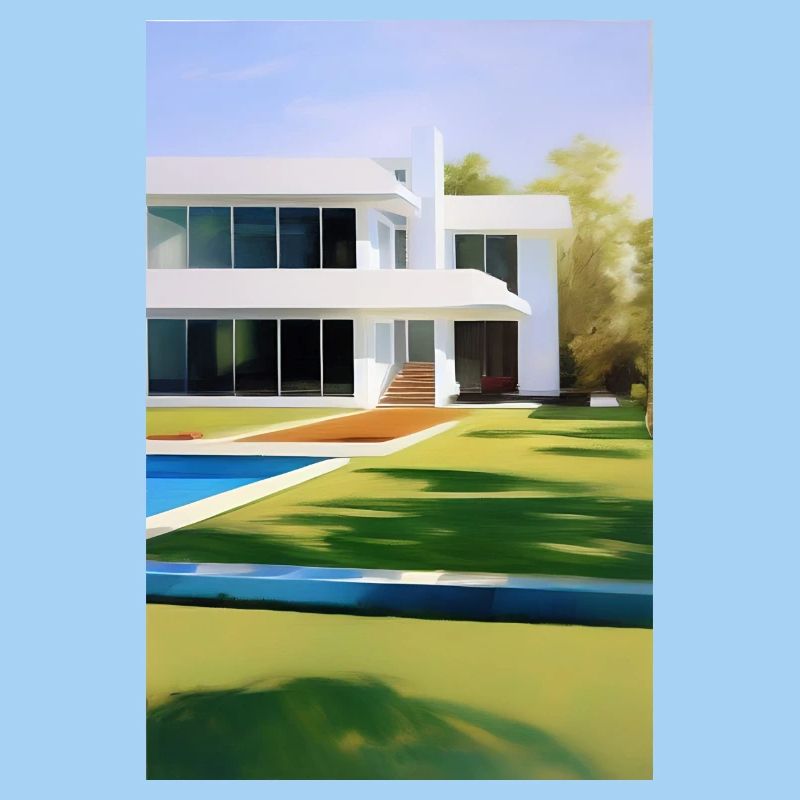 Weiße Villa mit Pool