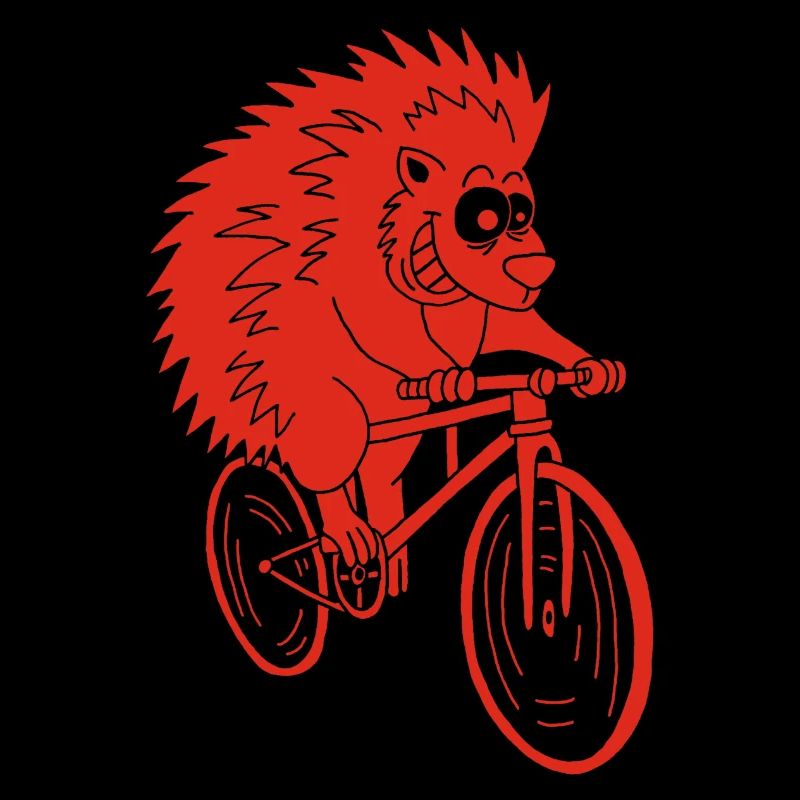 Red Hedgehog on a Bike
