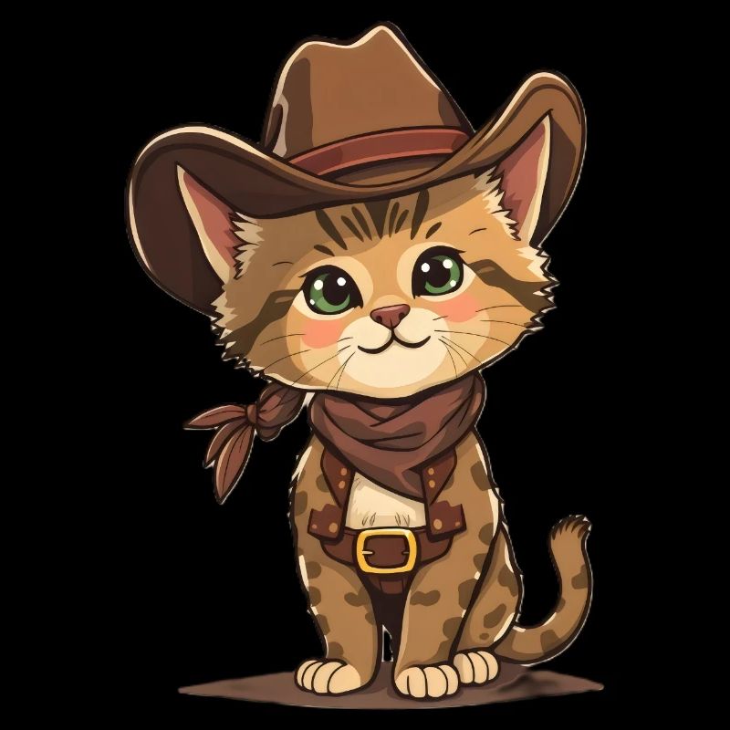 Chat cowboy mignon