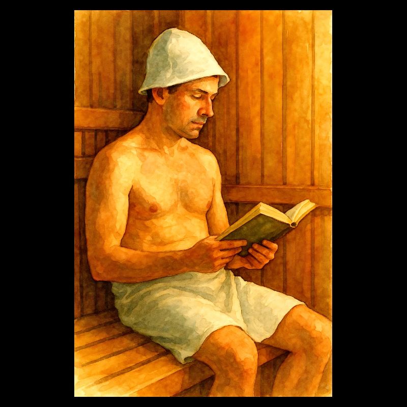 Reading in the sauna