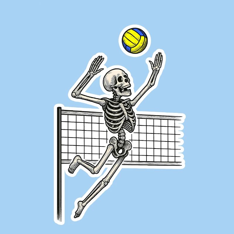 Volleyball-Skelett-Spike