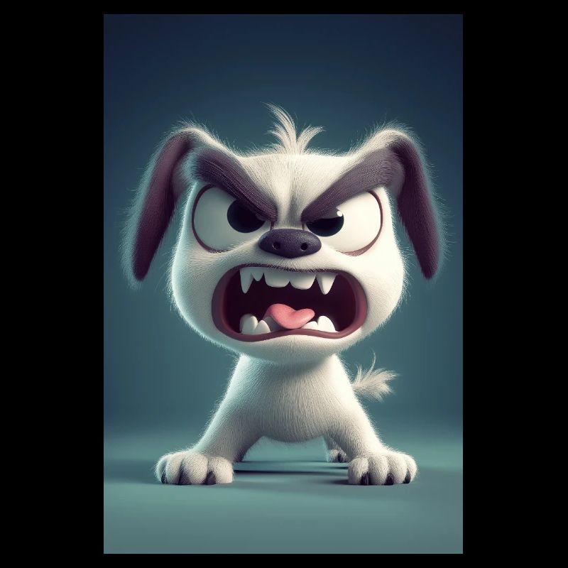 Grumpy Cartoon Dog Rage Mode