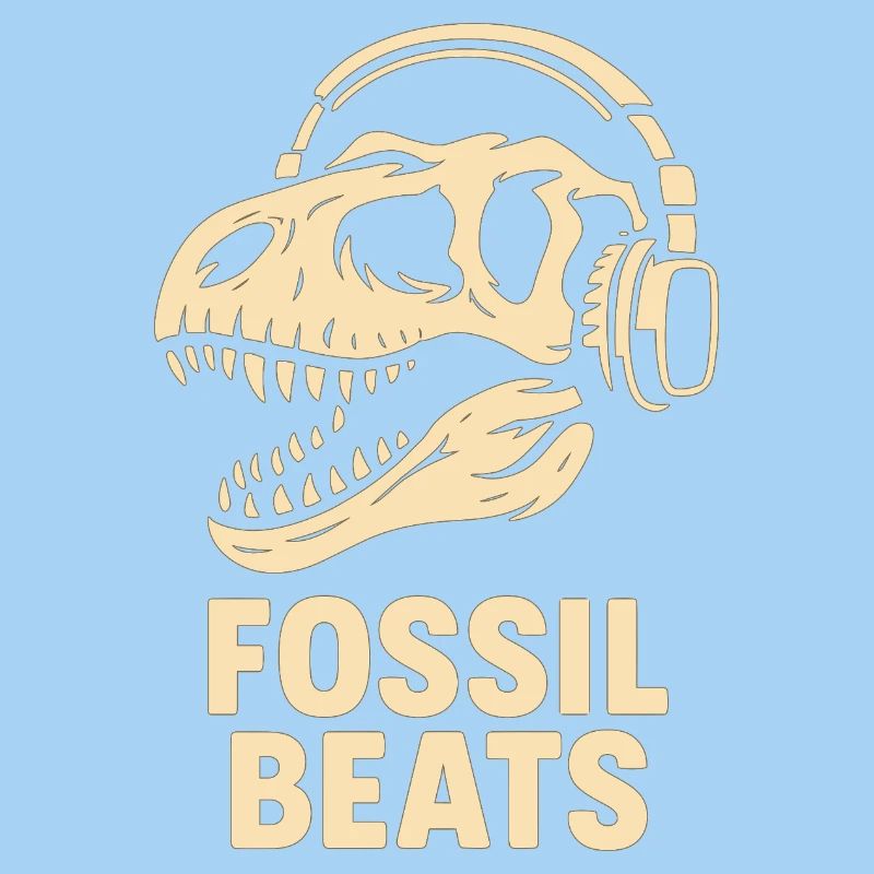 Fossil Beats Dinosaur mit Kopfhörer