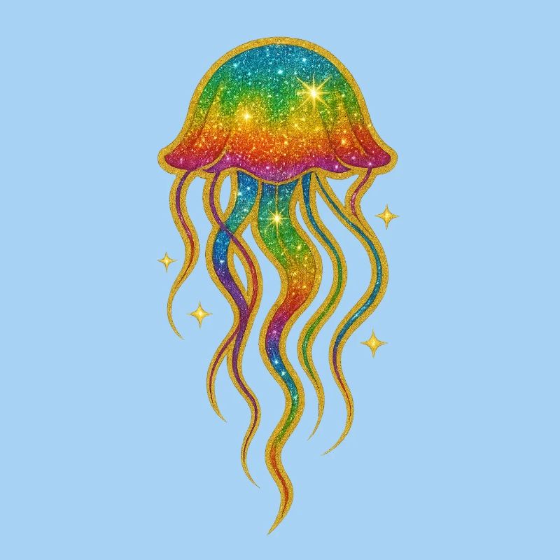 Rainbow Glitter Jellyfish