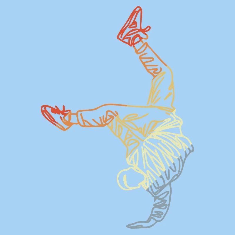 Vintage Breakdancer Zeichnung