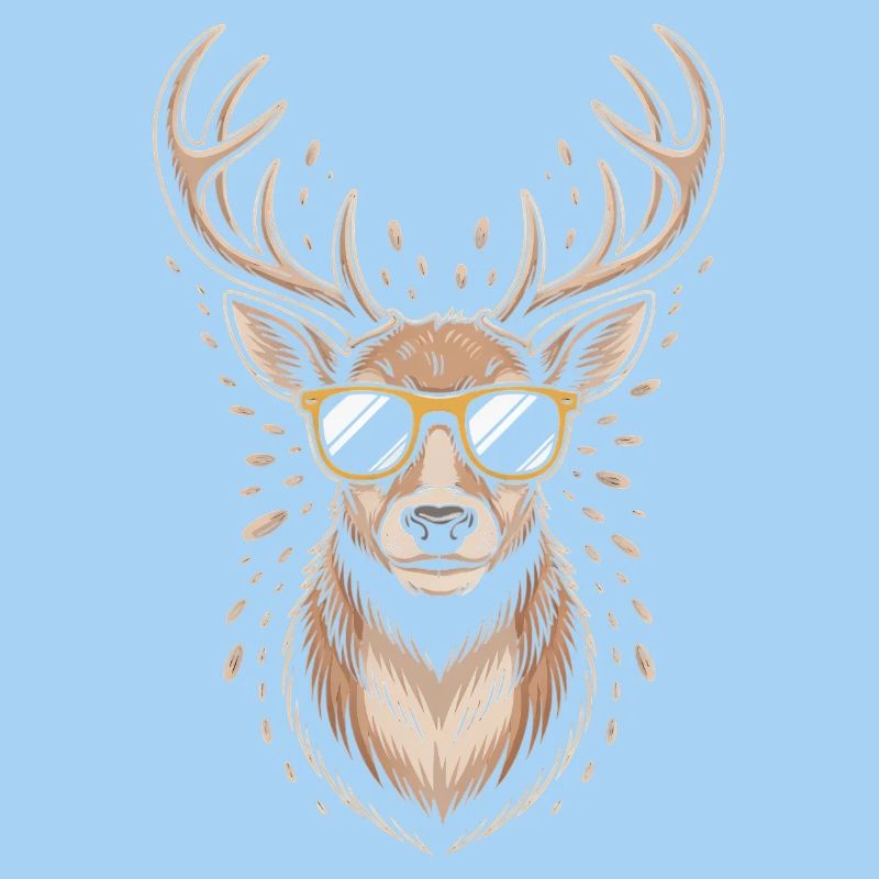 Cerf avec bois et lunettes de soleil