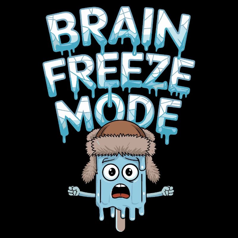  Brain Freeze Mode Lustiger Eis Cartoon Spruch