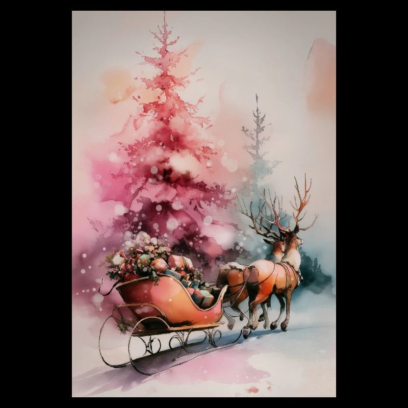 Pastel Christmas Sleigh