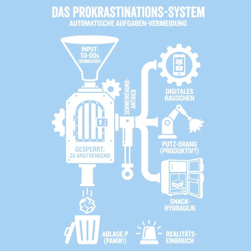 Infographie drôle du système de procrastination