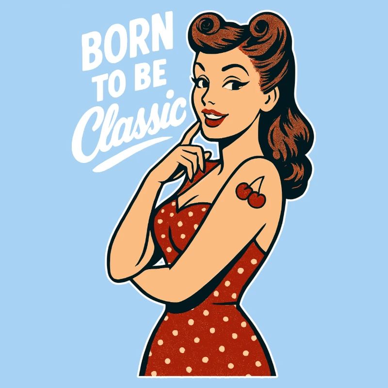 Cadeau rétro classique né de la Pin-Up Rockabilly