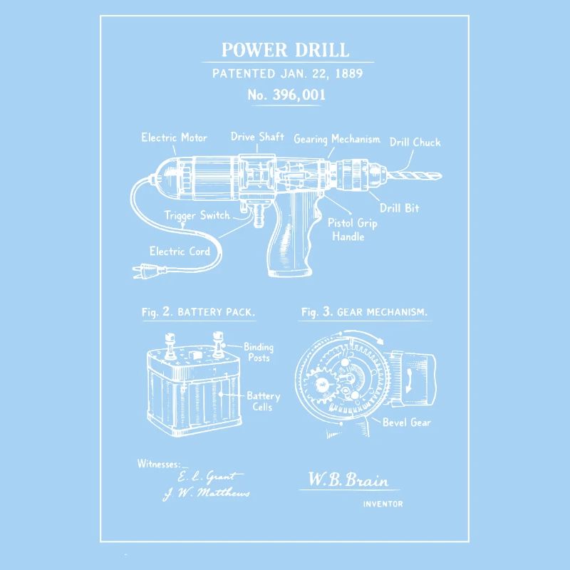 Power Drill Blueprint Sketch