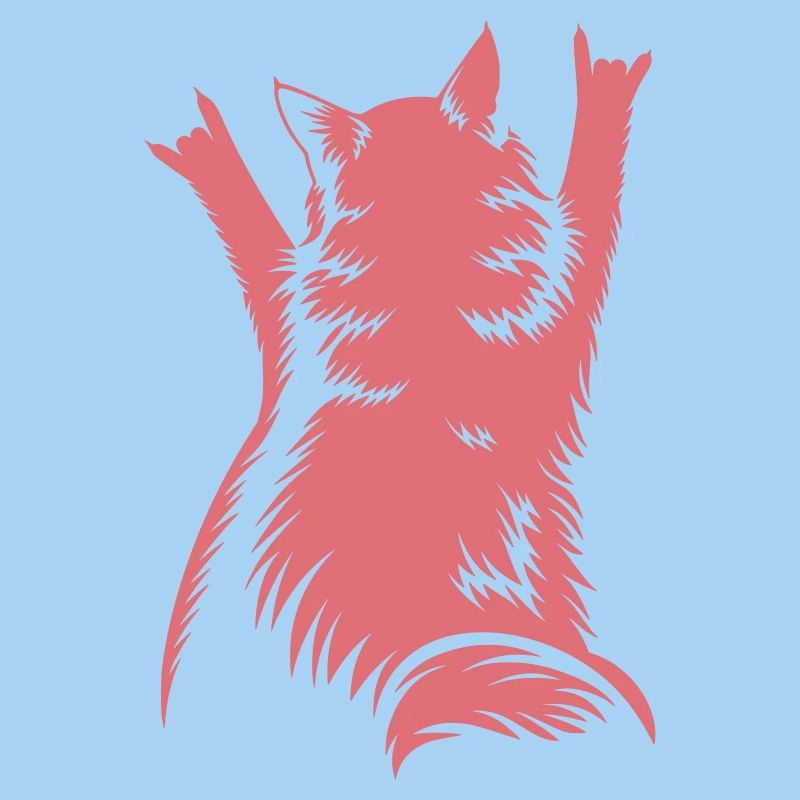 Rock Cat Back View – Devil Horns