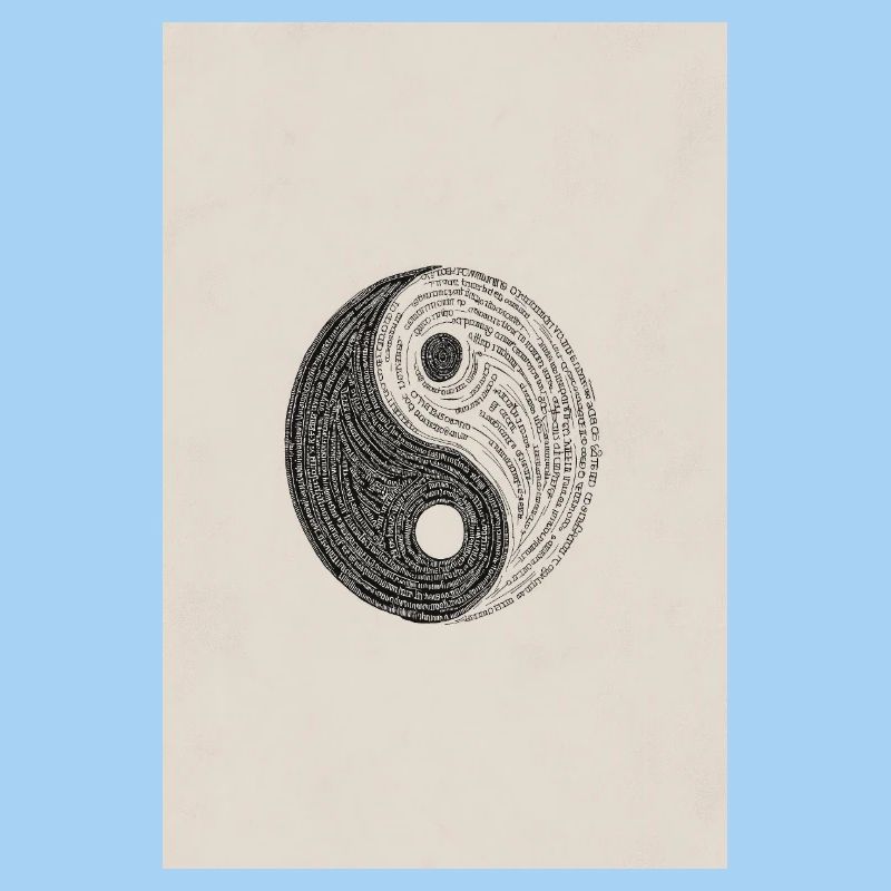 Typographie Yin Yang : Équilibre texturé