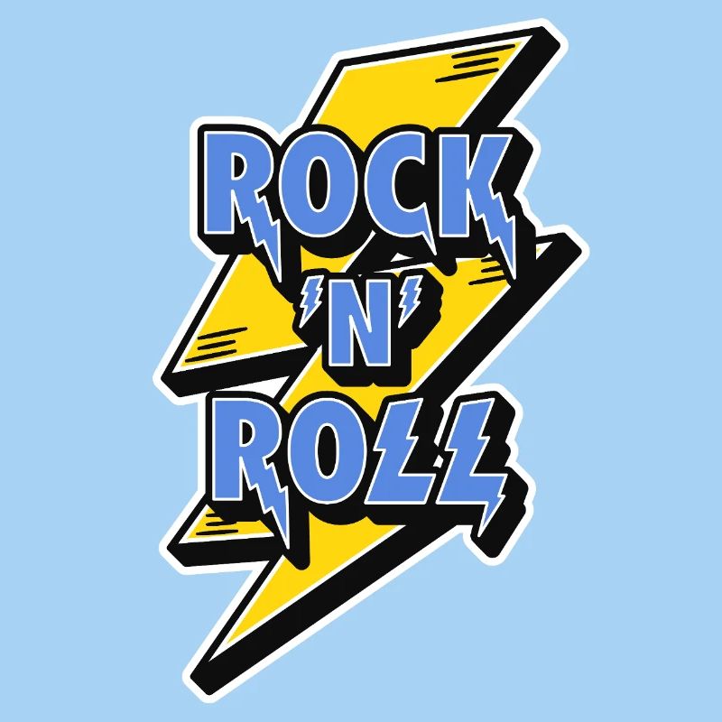 Rock 'N' Roll Logo with Lightning Bolt