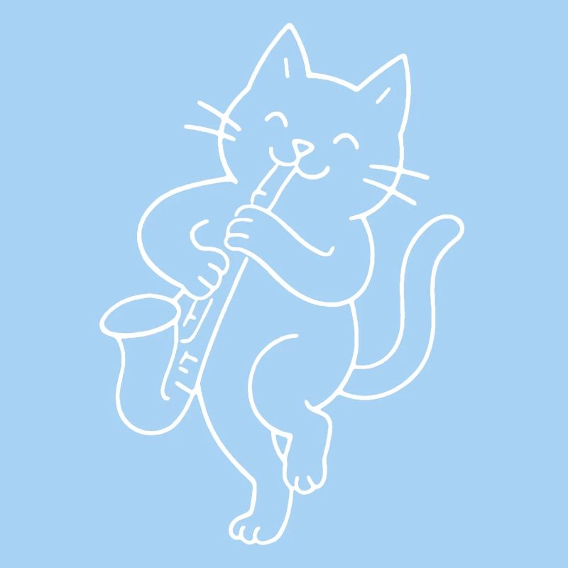 Cat plays saxophone