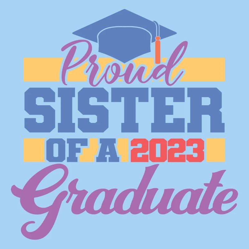 Stolze Schwester einer Abschlussfeier 2023