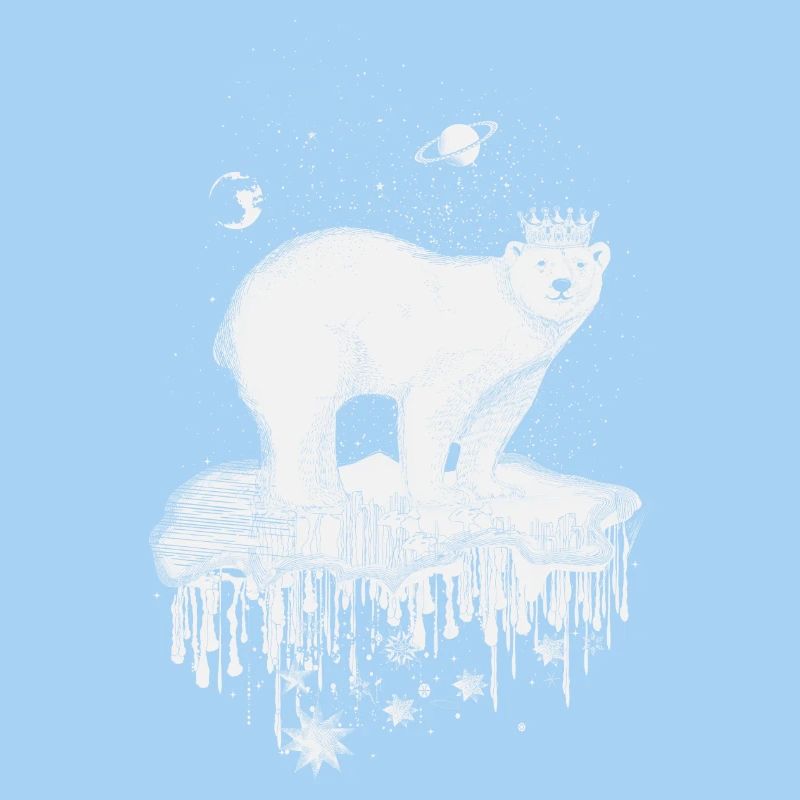 Eisbär mit Krone auf Eisscholle