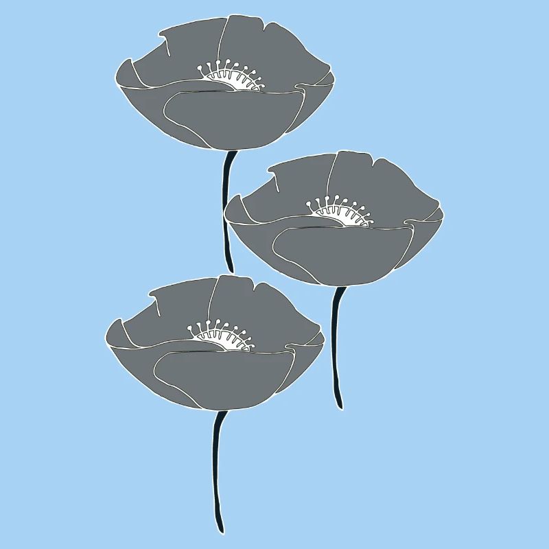 mohnblumen grau
