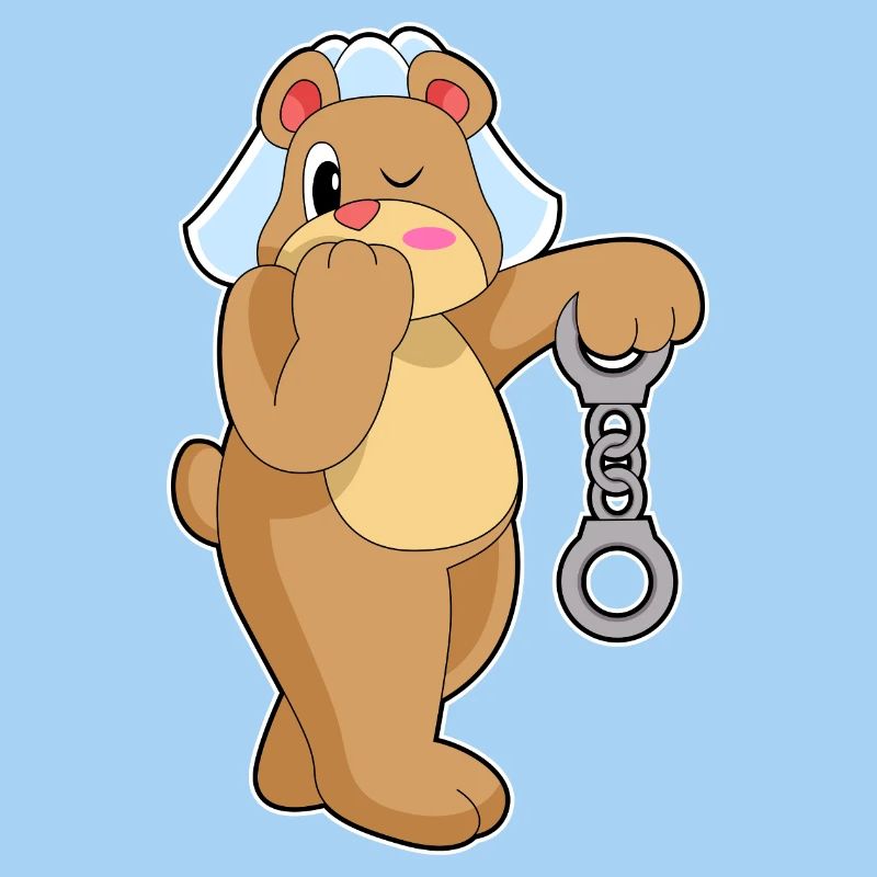 Bear Bride Handcuffs Wedding