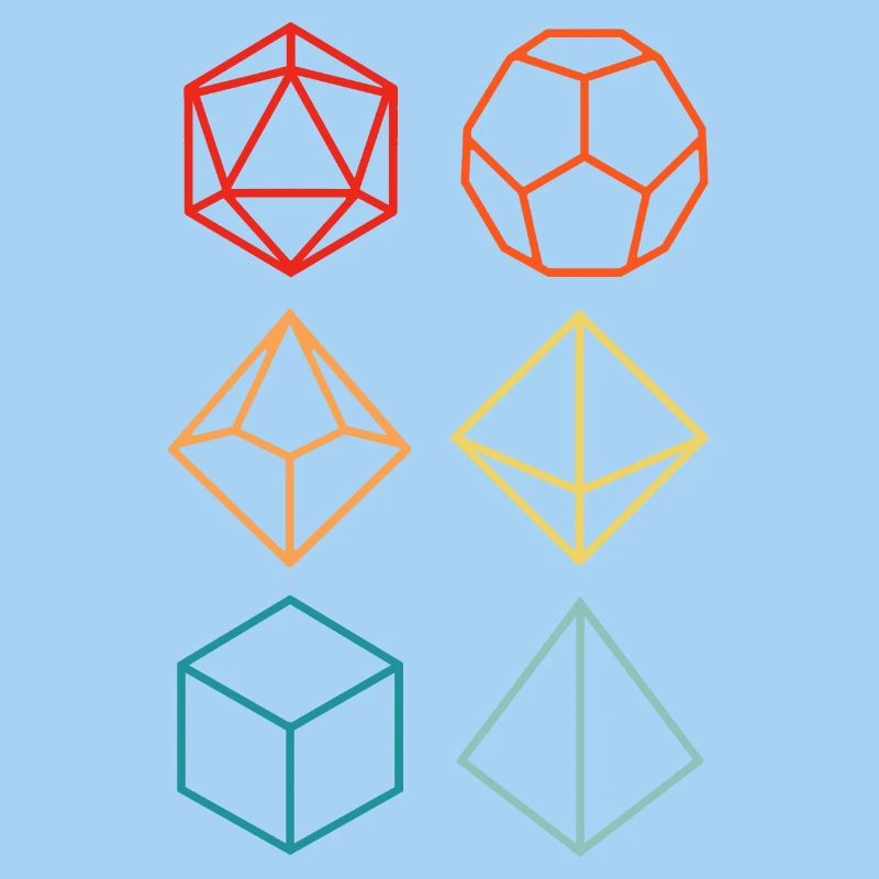 Donjons Dragons-Set farbenfrohe