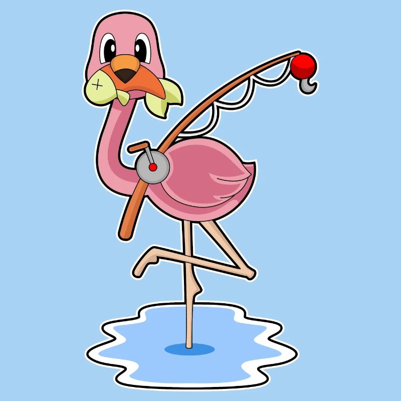 Flamant rose Pêcheur Pêche