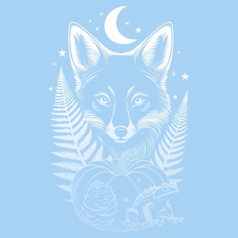 Mystical Fox with Pumpkin - Night in the Autumn Forest