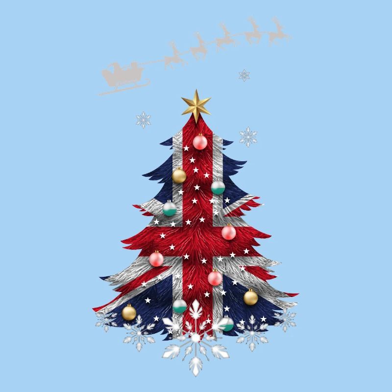 Sapin de Noël avec drapeau du Royaume-Uni