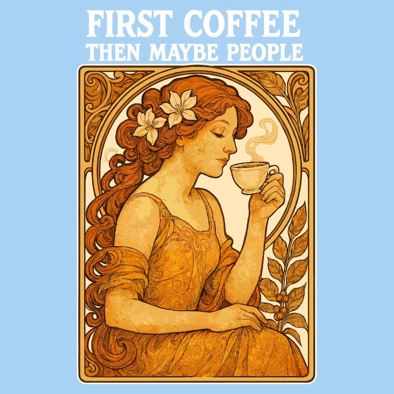 Erst Kaffee Dann Menschen Vintage Pin-Up Geschenk