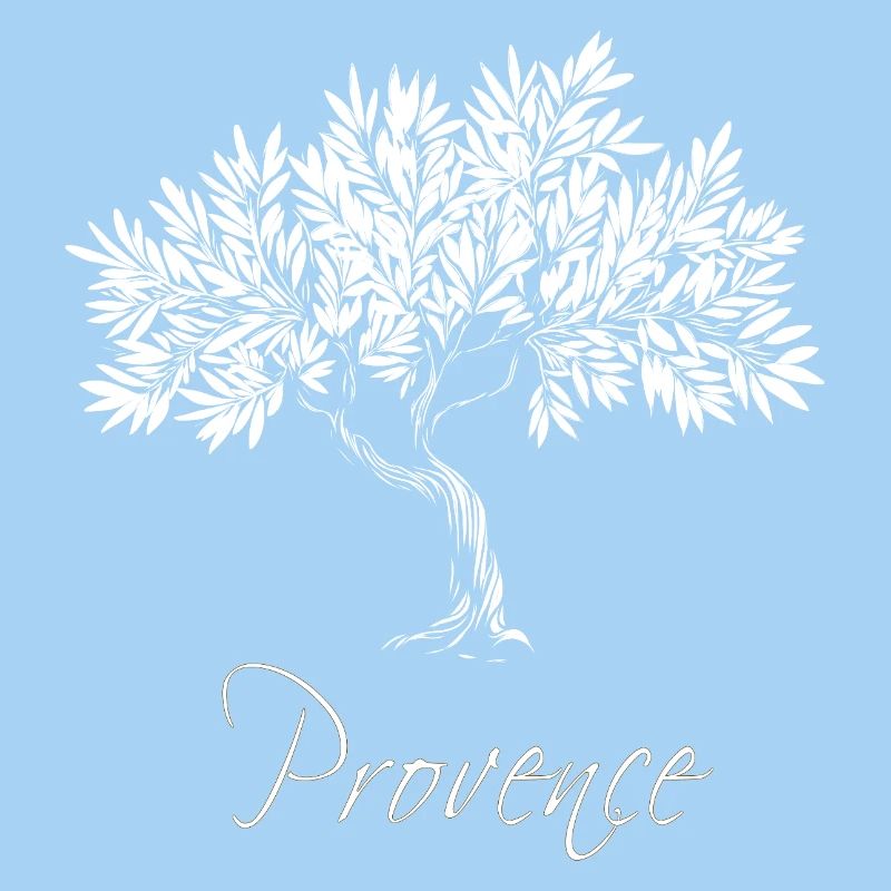 Provence white Mediterranean olive tree, chic
