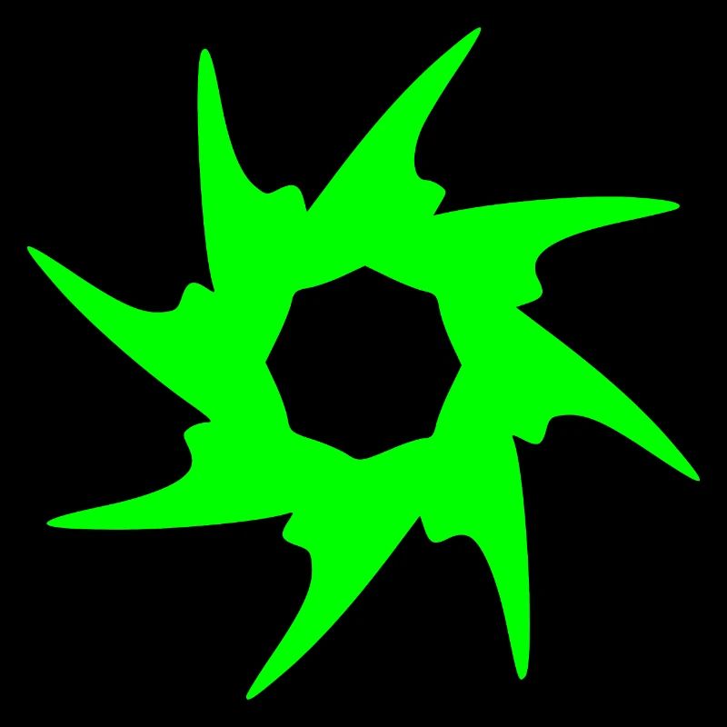 Cercle avec des épines, rond en vert