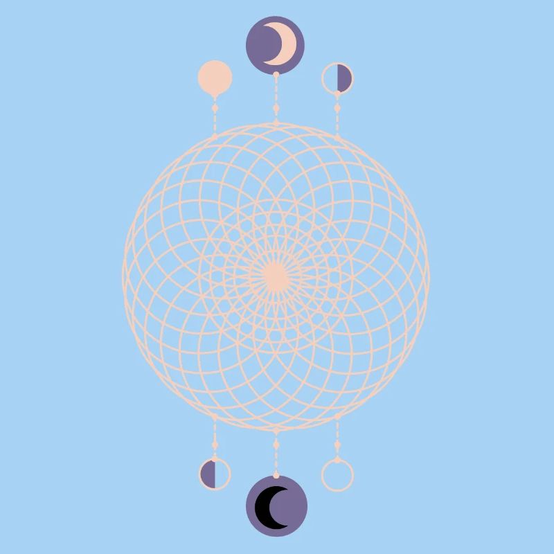 Moon Phases Geometric Pattern