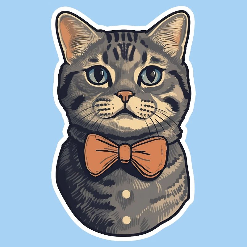 Eine süße Katze mit Fliege