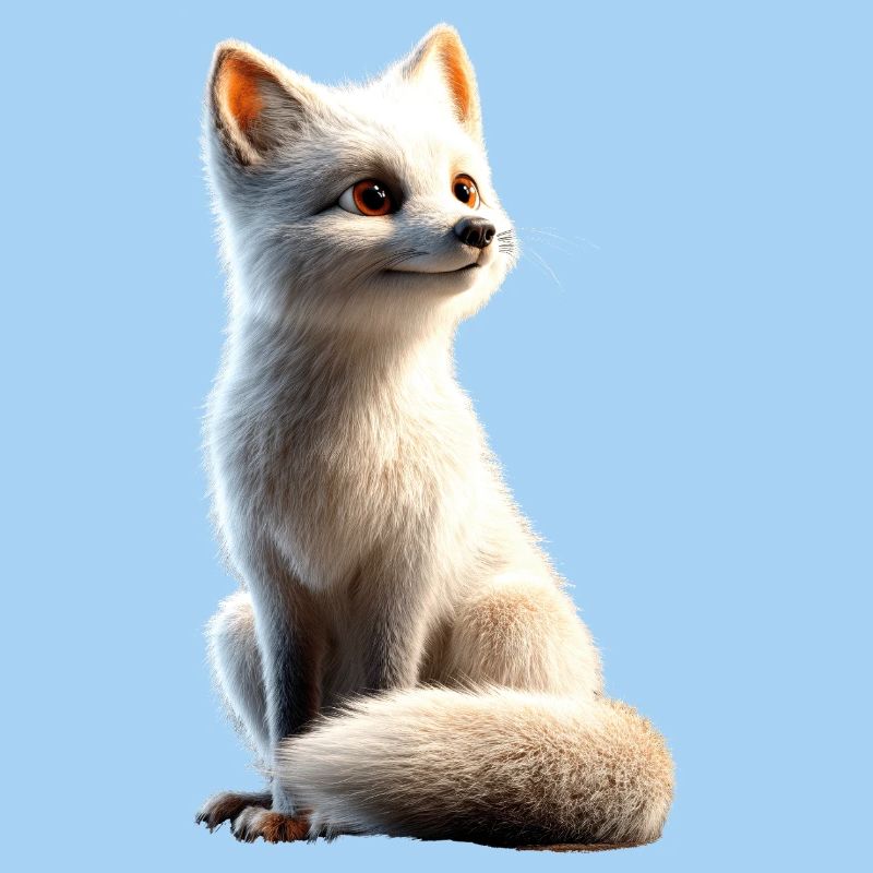 Polarfuchs Schneefuchs Eisfuchs Süßer Weißer Fuchs