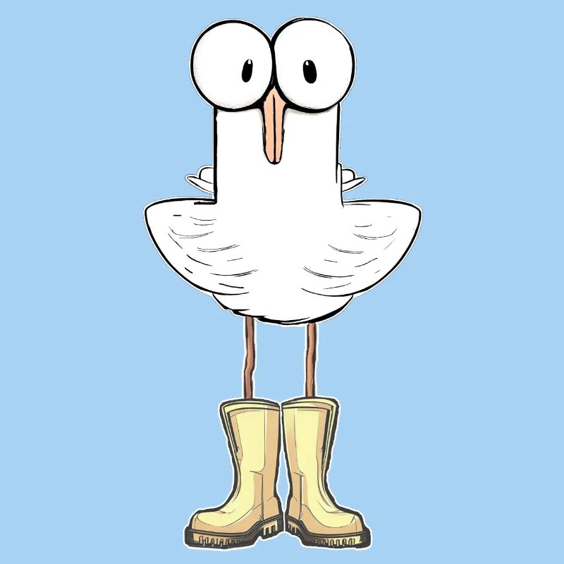 Möwe mit Gummistiefel - Das perfekte Gesche Lustig