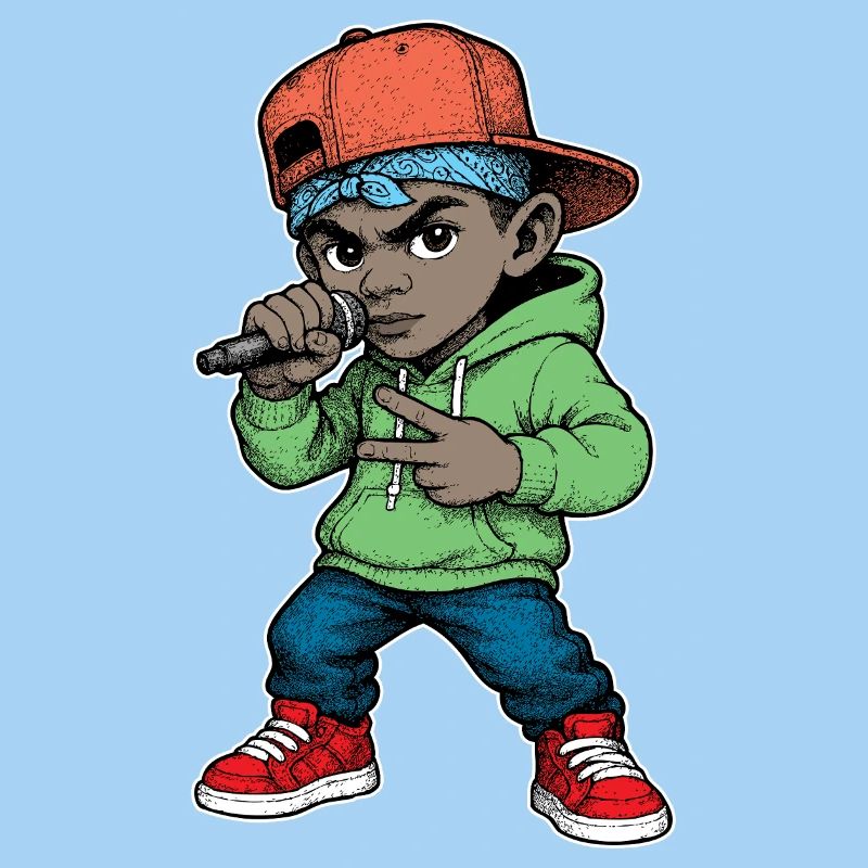 Junger Rapper-Junge mit Mikrofon