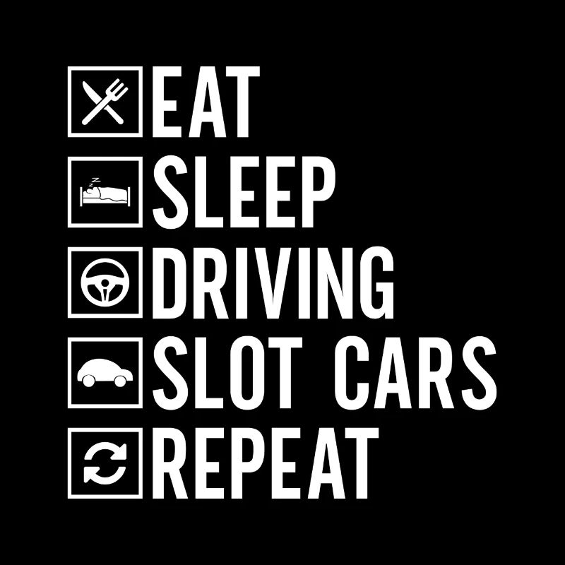 Manger dormir conduire des voitures de machine à sous répéter les courses de voitures de course