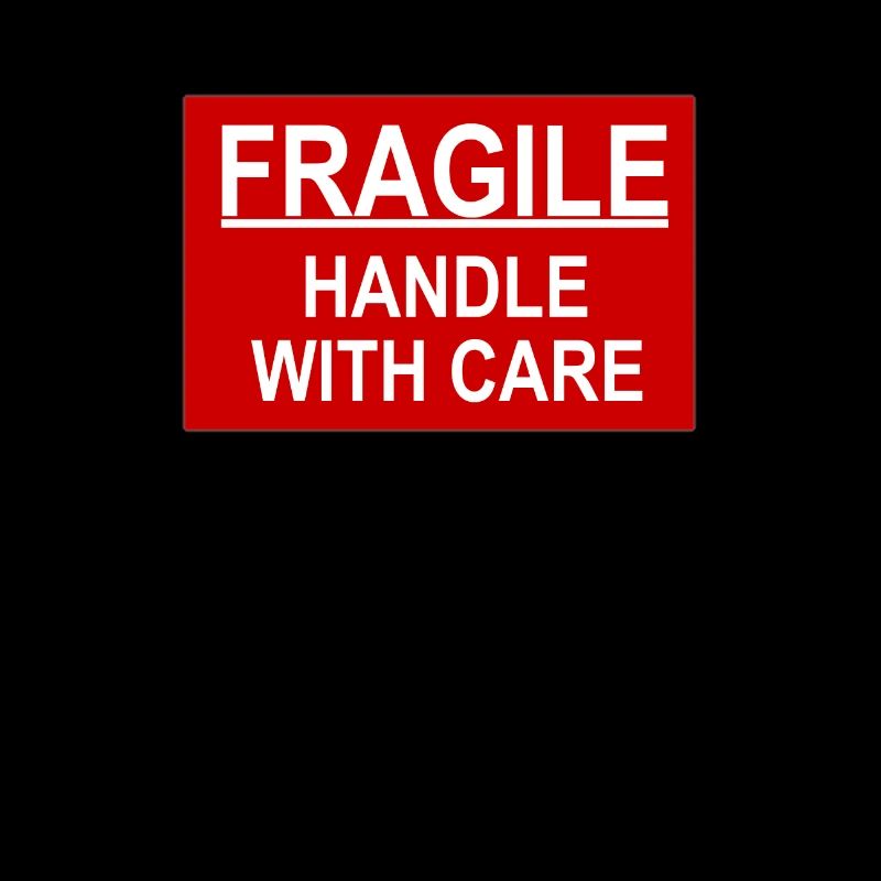 fragile handle with care red