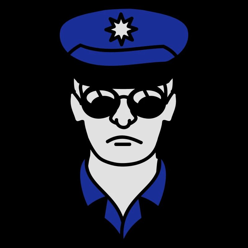 Cool Polizei Mann Gesicht Kopf