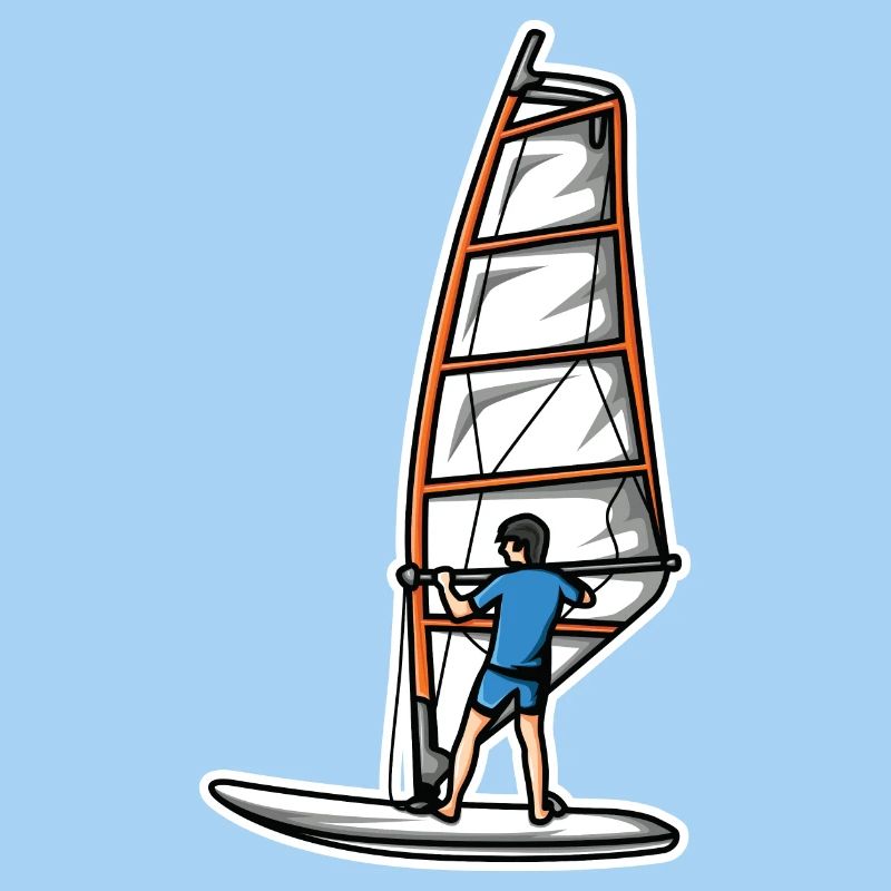 Lustiger Windsurfer Junge