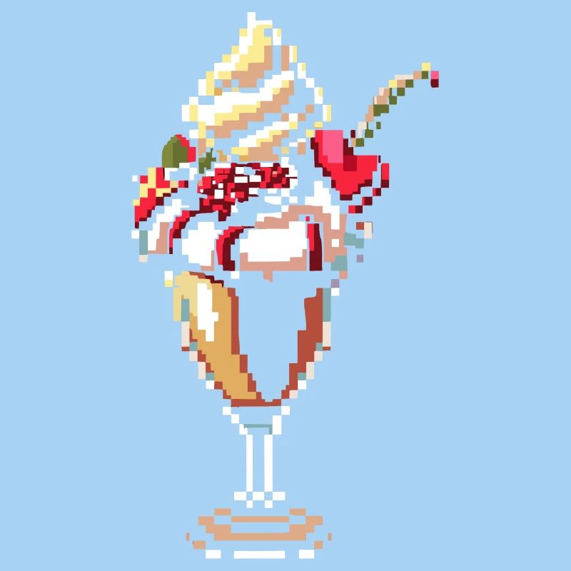 Ice cream sundae pixel graphic