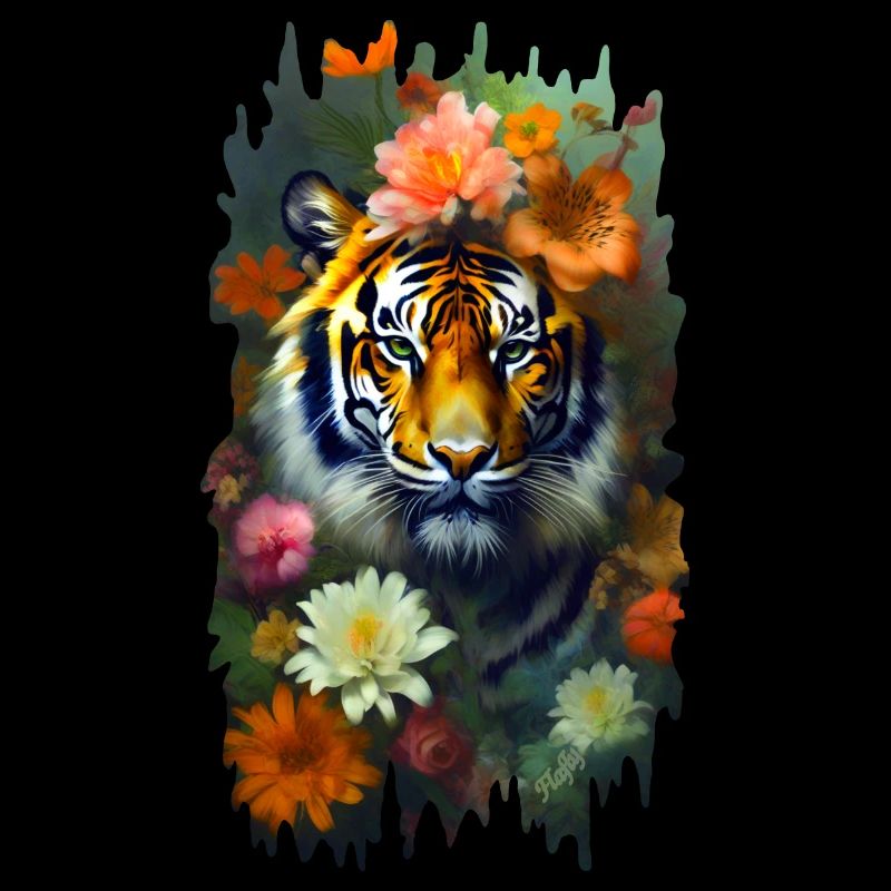 Tiger among flowers 🌸💛