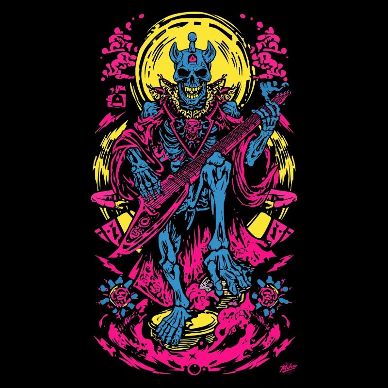 Neon Skelett Gitarrist