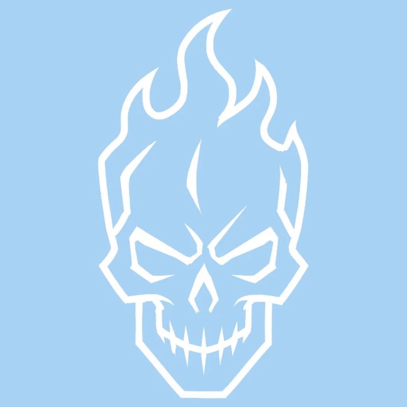 Flammender Schädel Kontur Gamer Symbol