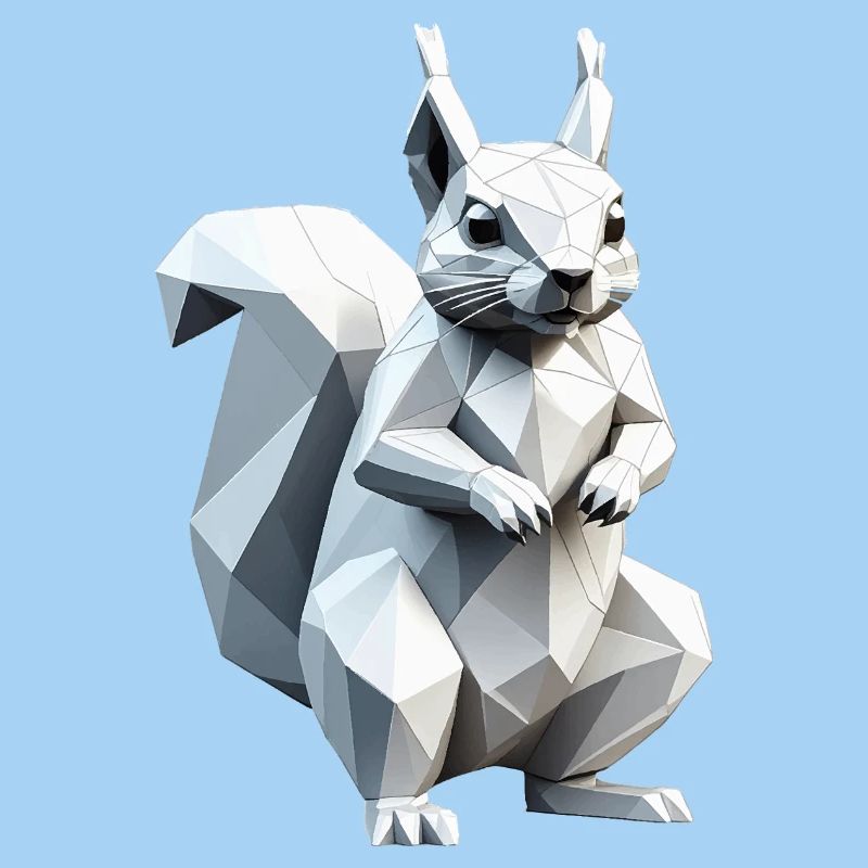 Squirrel - Cute Low Polygon Design