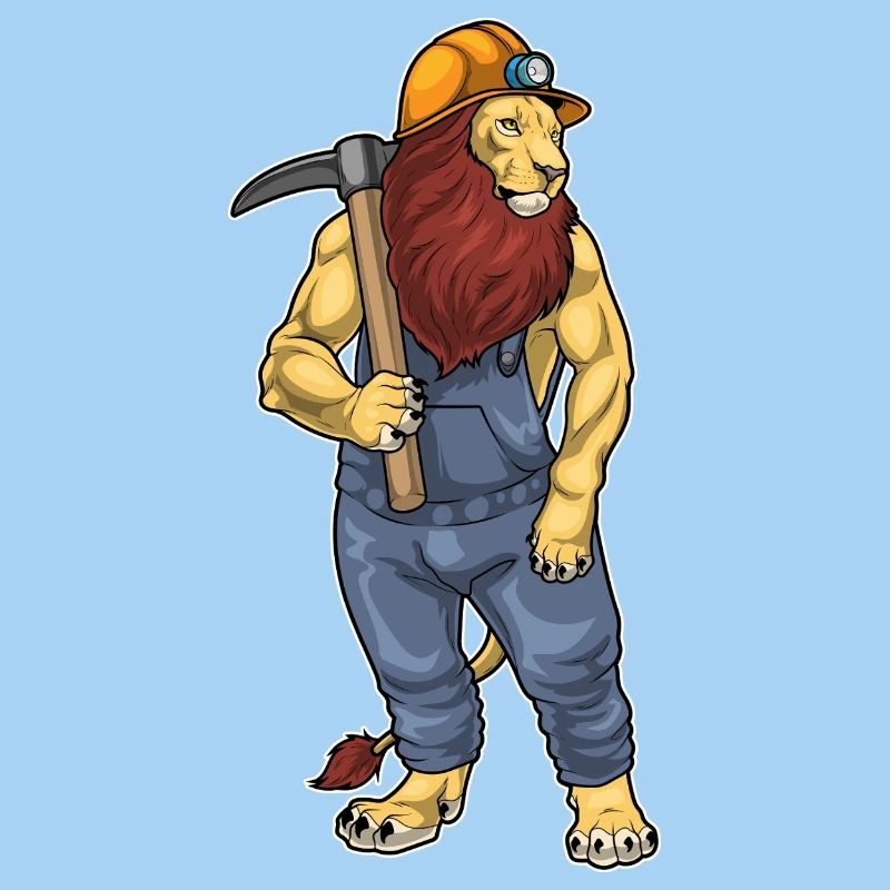 Mine de pioche de mineur de lion