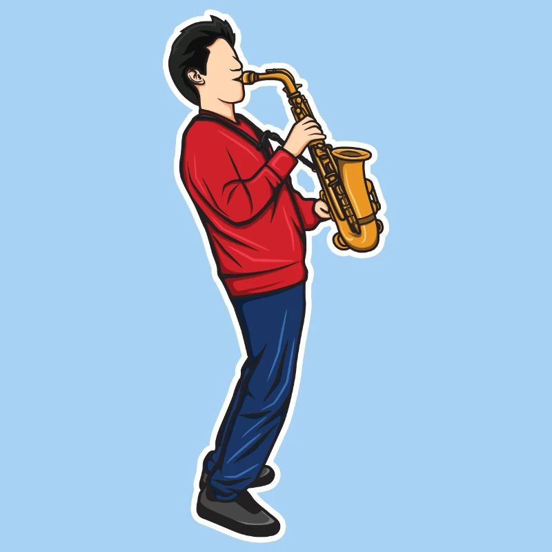 Lustiger Saxophonjunge